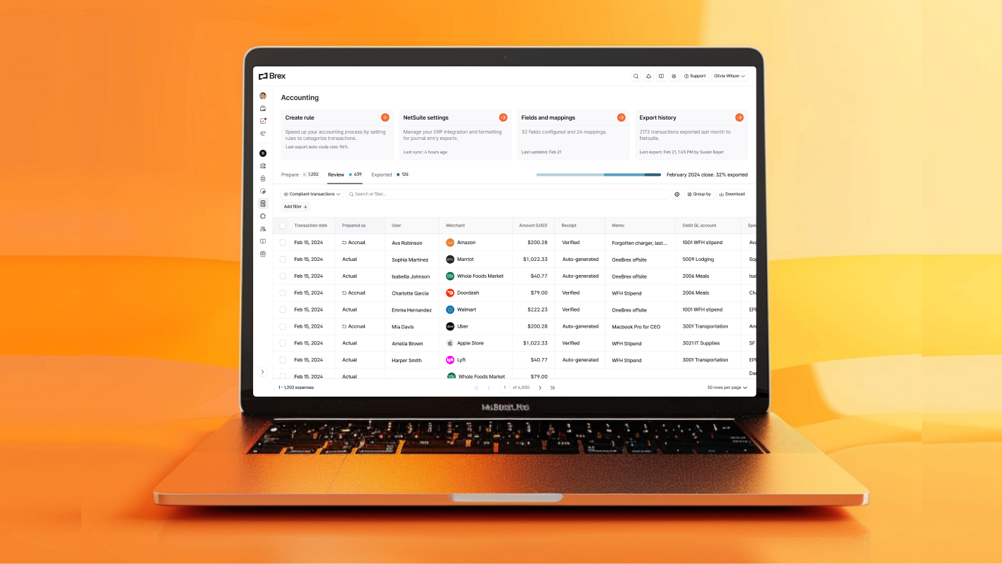 Brex expense management dashboard.